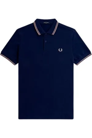 Fred Perry Koszulki, Mężczyzna, Niebieski, L, Bawełna, Polo Slim Fit z Podwójnym Paskiem