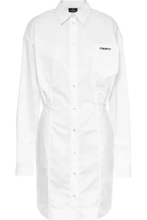 MARCELO BURLON Sukienki, Kobieta, Biały, L, Bawełna, Sukienka koszulowa