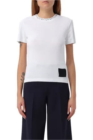 LIVIANA CONTI Koszulki, Kobieta, Biały, L, Bawełna, Biały T-shirt