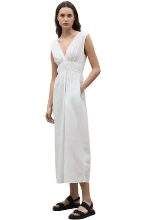 ECOALF Sukienki, Kobieta, Biały, M, Bawełna, Bornite Midi Dress