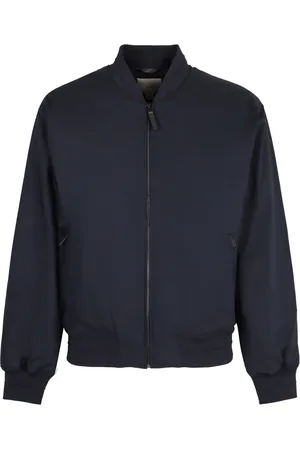 Calvin Klein Kurtki, Mężczyzna, Niebieski, M, Poliester, Kurtka Bomberka z Technicznej Tkaniny z Logo na Plecach