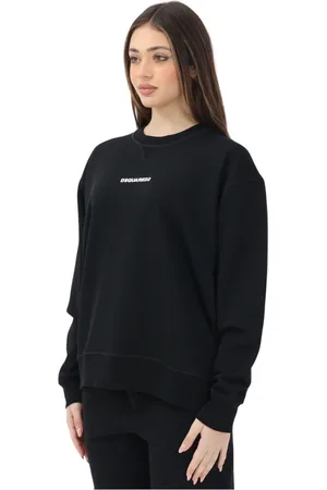 Dsquared2 Bluzy, Kobieta, Czarny, M, Bawełna, Czarna Bluza Klasyczna