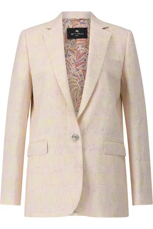 Etro Kurtki, Kobieta, Różowy, 3XS, Tweed, Pastelowa tweedowa marynarka z podszewką w paisley