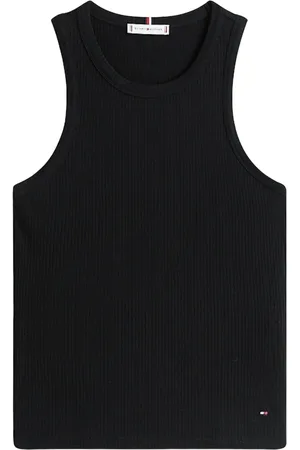 Tommy Hilfiger Koszulki, Kobieta, Czarny, XS, Top bez rękawów z ikonicznym detalem