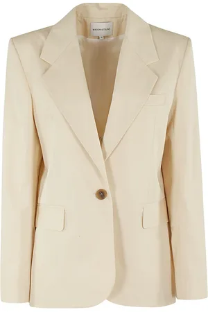 Maison Kitsuné Kurtki, Kobieta, Beżowy, S, Bawełna, Marynarka Tailored