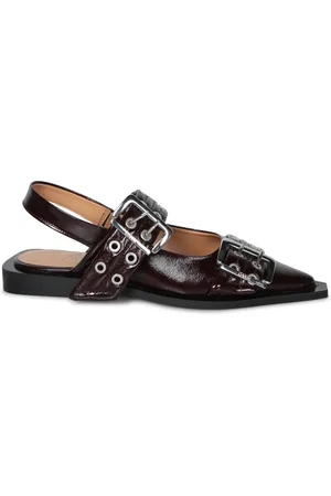 Ganni Buty, Kobieta, Czerwony, 36 EU, Bordeaux Patentowe Sandały