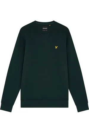 Lyle & Scott Bluzy, Mężczyzna, Zielony, XL, Bawełna, Bluza Crew Neck