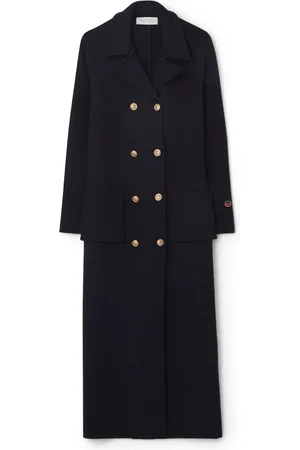 BUSNEL Płaszcze, Kobieta, Niebieski, S, Wełna, Capri Coat