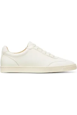 Brunello Cucinelli Buty, Mężczyzna, Biały, 40 EU, Skóra, Sneakersy z nadrukiem logo