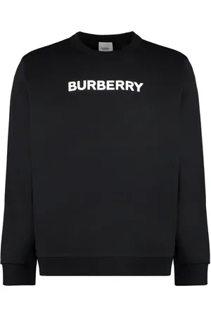 Burberry Bluzy, Mężczyzna, Czarny, XL, Bawełna, Bawełniana bluza dresowa z okrągłym dekoltem
