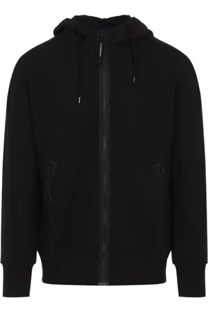 C.P. Company Bluzy, Mężczyzna, Czarny, L, Bawełna, Czarna Bluza Rozpinana – Nowoczesna Męska Garderoba