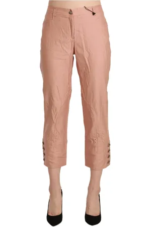 ERMANNO SCERVINO Spodnie, Kobieta, Różowy, M, Bawełna, Spodnie Damskie Krótkie z Wysokim Stanem