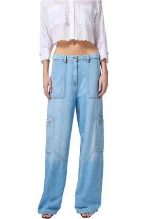 Elisabetta Franchi Jeansy, Kobieta, Niebieski, W29, Bawełna, Cargo Jeansy