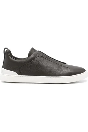 Ermenegildo Zegna Buty, Mężczyzna, brązowy, 42 1/2 EU, Skóra, Triple Stitch Sneakers
