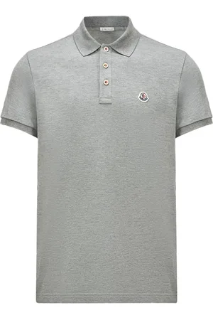 Moncler Koszulki, Mężczyzna, Szary, M, Polo z Logo w Bawełnianym Piquet