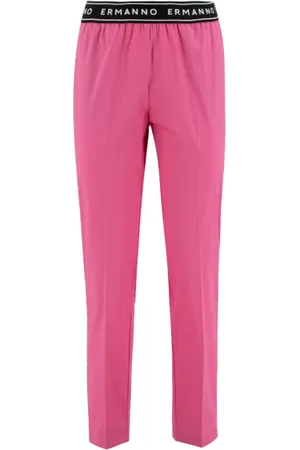 ERMANNO SCERVINO Spodnie, Kobieta, Różowy, M, Bawełna, Skrojone bawełniane spodnie