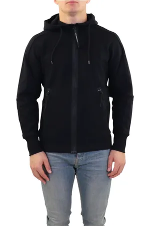 C.P. Company Bluzy, Mężczyzna, Czarny, L, Bawełna, Bluza z kapturem i goglami na zamek