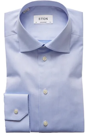 Eton Koszule, Mężczyzna, Niebieski, L, Bawełna, Koszula Signature Twill