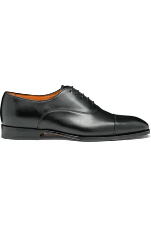 santoni Buty, Mężczyzna, Czarny, 41 EU, Skóra, Skórzane oksfordy
