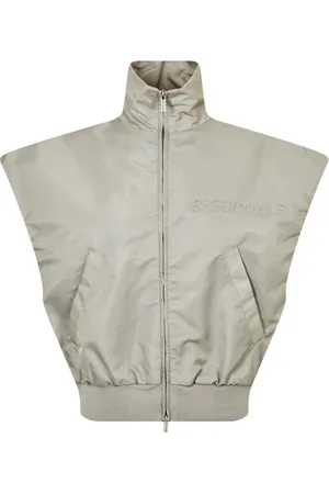 FEAR OF GOD Kurtki, Kobieta, Szary, S, Nylon, Essentials Logo Smoke Running Vest