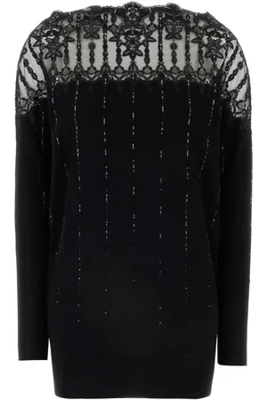 ERMANNO SCERVINO Swetry, Kobieta, Czarny, S, Wełna, Wełniany sweter