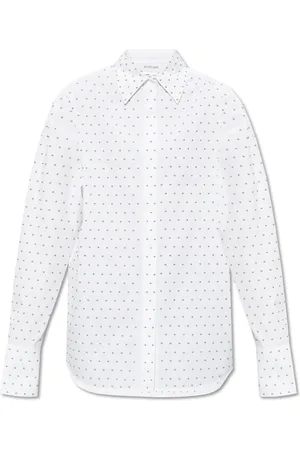 Sportmax Bluzki, Kobieta, Biały, S, Bawełna, Koszula z ozdobnym wykończeniem Vicky