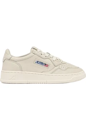 Autry Buty, Kobieta, Beżowy, 36 EU, Skóra, Zimowa Biała Niskie Sneakersy