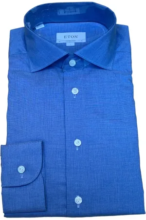 Eton Koszule, Mężczyzna, Niebieski, 7XL, Bawełna, Współczesna niebieska koszula bawełniana