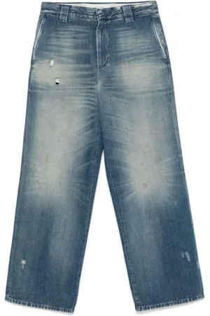 Golden Goose Jeansy, Mężczyzna, Niebieski, L, Niebieskie Pruskie Jeansyy z Ukrytym Zapięciem