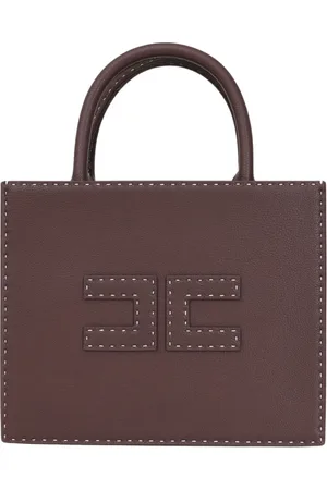 Elisabetta Franchi Torebki, Kobieta, brązowy, ONE SIZE, Brązowa torba typu tote z paskiem na ramię
