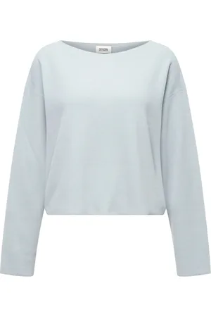 Drykorn Swetry, Kobieta, Niebieski, S, Oversized Swobodny Sweter z Dekoltem w łódkę