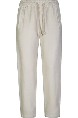 ELEVENTY Spodnie, Mężczyzna, Beżowy, S, Len, Spodnie Jogger z Lnu Styl Sportowy