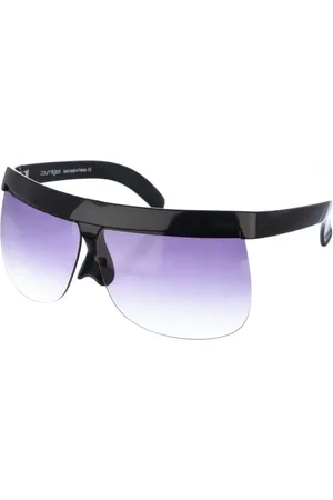 Courrèges Akcesoria, Kobieta, Czarny, ONE SIZE, Owalne Czarne Okulary Przeciwsłoneczne z Octanu