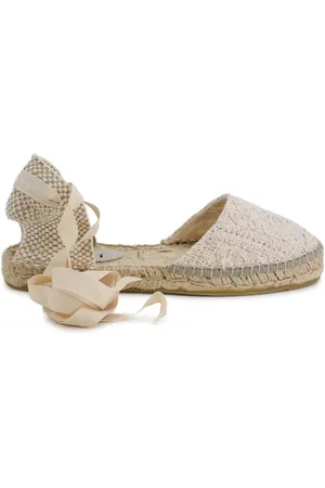 MANEBI Buty, Kobieta, Beżowy, 40 EU, Beżowe płaskie buty szydełkowe