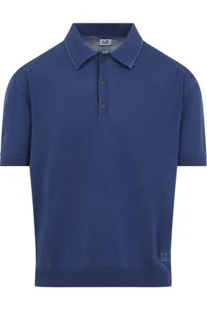 C.P. Company Koszulki, Mężczyzna, Niebieski, S, Zapinany Sweter Polo
