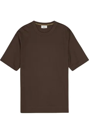 NN.07 Koszulki, Mężczyzna, brązowy, M, T-shirt z Merkeryzowanej Bawełny Demitasse