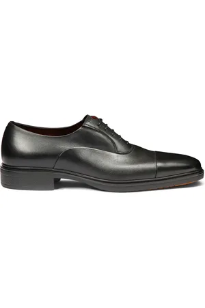 santoni Buty, Mężczyzna, Czarny, 43 1/2 EU, Skóra, Skórzane wsuwane oksfordki