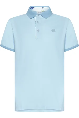 Etro Koszulki, Mężczyzna, Niebieski, 2XL, Bawełna, Jasnoniebieska koszulka polo z bawełny pique