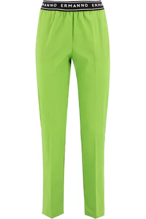 ERMANNO SCERVINO Spodnie, Kobieta, Zielony, M, Bawełna, Eleganckie chinosy o prostym kroju