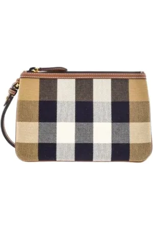 Burberry Torebki, Kobieta, brązowy, ONE SIZE, Bawełna, Peyton House Check Clutch Pouch