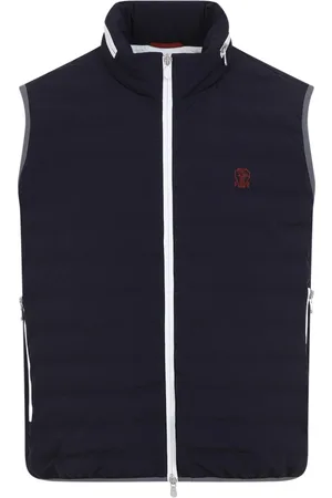 Brunello Cucinelli Kurtki, Mężczyzna, Niebieski, S, Nylon, Granatowa kurtka ocieplana
