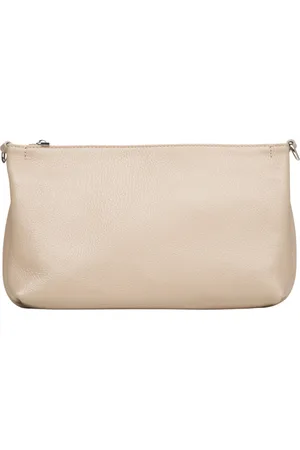 Estro Torebki, Kobieta, Beżowy, ONE SIZE, Skóra, Beżowa skórzana torebka crossbody