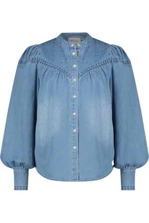 Fabienne Chapot Bluzki, Kobieta, Niebieski, S, Denim, Baker Blouse