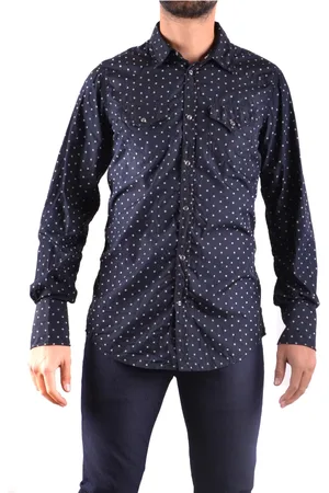 Dsquared2 Koszule, Mężczyzna, Niebieski, L, Bawełna, Casualowa koszula bawełniana