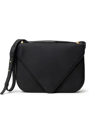 Bottega Veneta Torebki, Kobieta, Czarny, ONE SIZE, Bawełna, Czarna Skórzana Koperta na Ramię