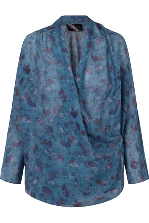 Cortana Bluzki, Kobieta, Wielobarwność, 2XL, Sophia, jedwabna bluzka z motywem wyspy