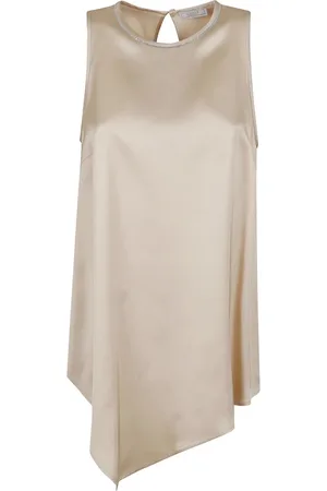 PESERICO SIGN Koszulki, Kobieta, Beżowy, XS, Elegancka Topwear na Różne Okazje