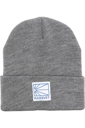 Rassvet Akcesoria, Mężczyzna, Szary, ONE SIZE, Logo Tag Beanie Czapka z Naszytym Logo