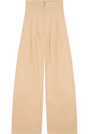 Cortana Spodnie, Kobieta, Żółty, XS, Mira High-Waisted Wide Trousers