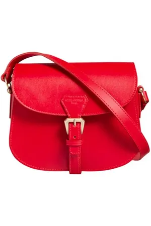 Inès de la Fressange Torebki, Kobieta, Czerwony, ONE SIZE, Skóra, Czerwona skórzana torba Baby Flâneur